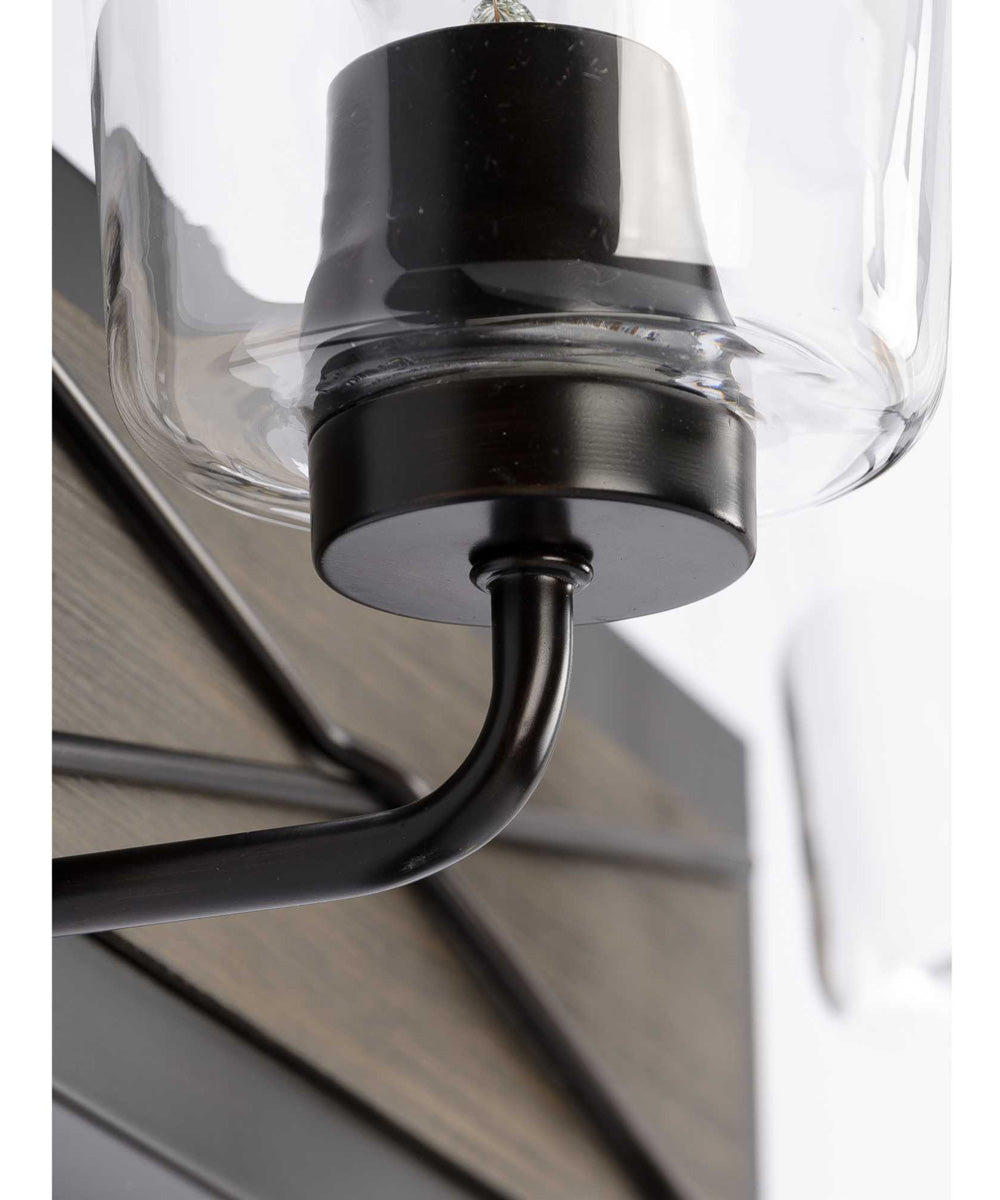 Briarwood 2-Light Clear Glass Coastal Bath Vanity Light Antique Bronze