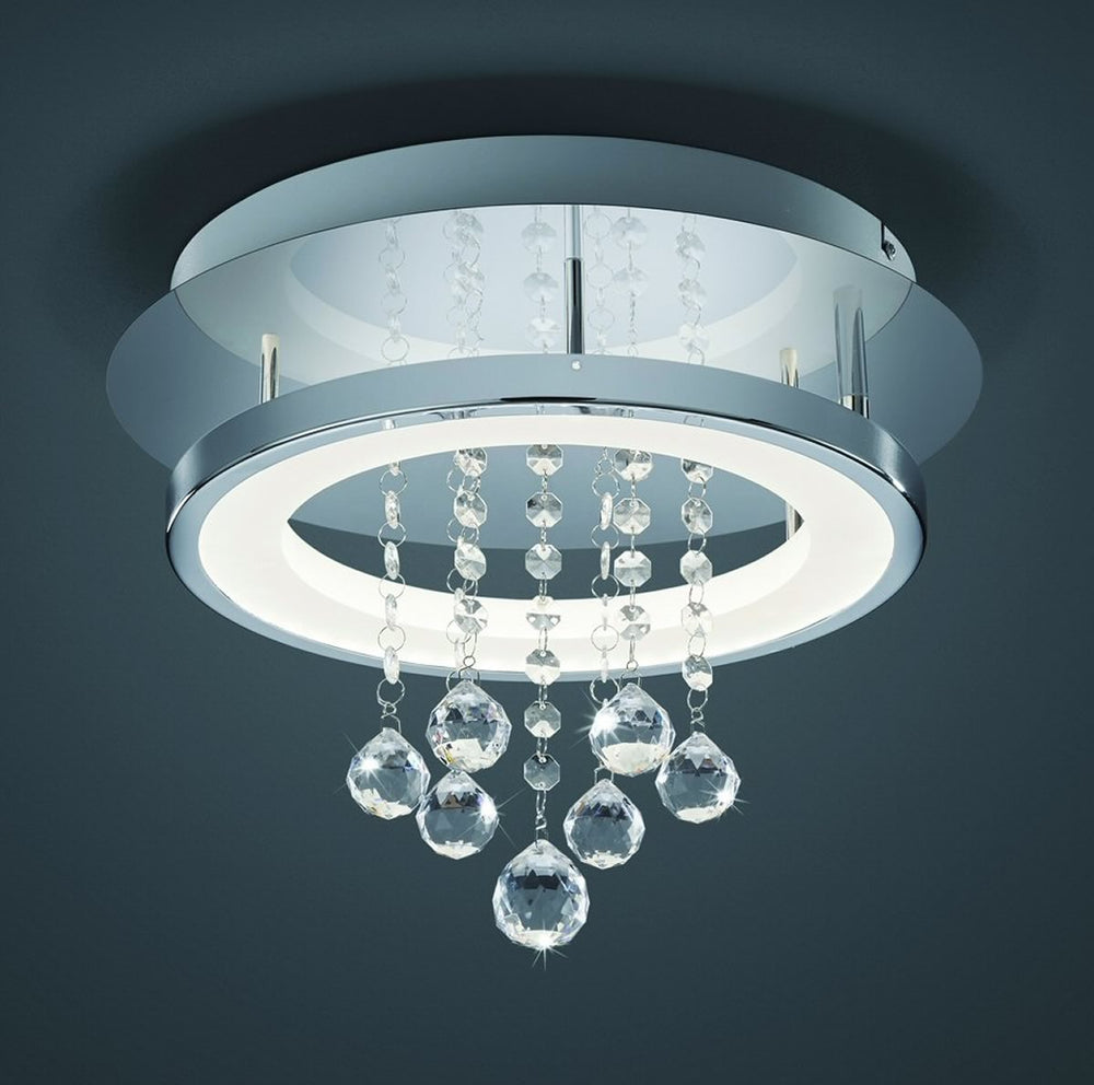 14"W Dorian LED Ceiling Light Chrome