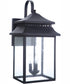 Crossbend 3-Light Outdoor Wall Lantern Matte Black