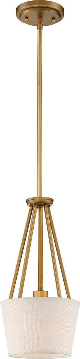 8"W Seneca 1-Light Pendant Natural Brass