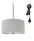 14"W 2 Light Swag Plug-In Pendant  Textured Oatmeal with Diffuser Black Cord