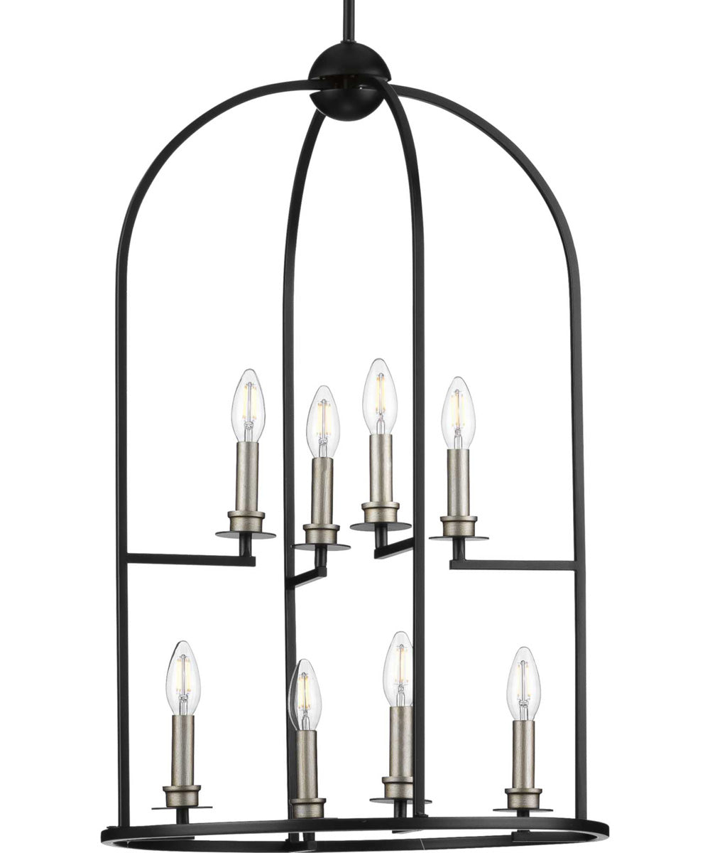 Seneca 8-Light Farmhouse Pendant Light Matte Black
