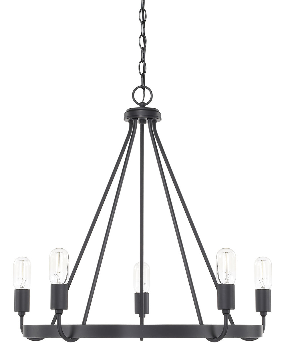 Tanner 5-Light Chandelier In Matte Black
