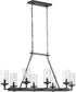 Gresham 8-Light Clear Seeded Glass Farmhouse Chandelier Light Graphite