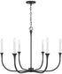 Decklan 6-Light Chandelier Black Iron