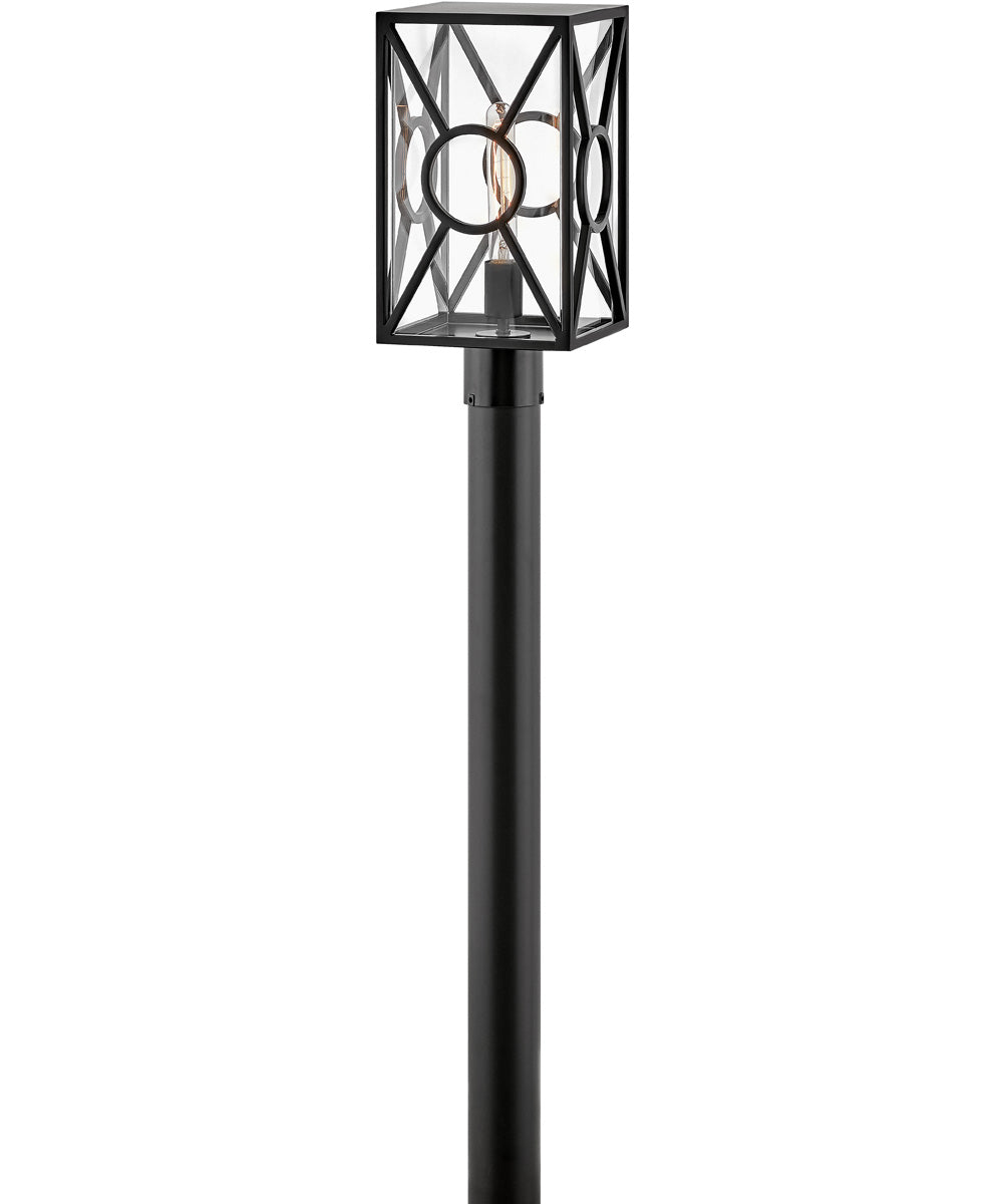 Brixton 1-Light Medium Outdoor Post Top or Pier Mount Lantern in Black