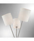 Crisanta 3-Light 3-Light Floor Lamp Brushed Nickel/White Linen