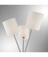 Crisanta 3-Light 3-Light Floor Lamp Brushed Nickel/White Linen