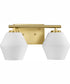 Copeland 2-Light Vanity Mid-Century Modern Vanity Light Brushed Gold