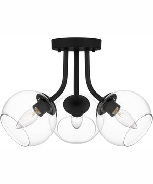 Quoizel Semi-Flush Mount Medium 3-light Semi Flush Mount Matte Black