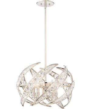 Crescent 4-light Pendant Polished Nickel