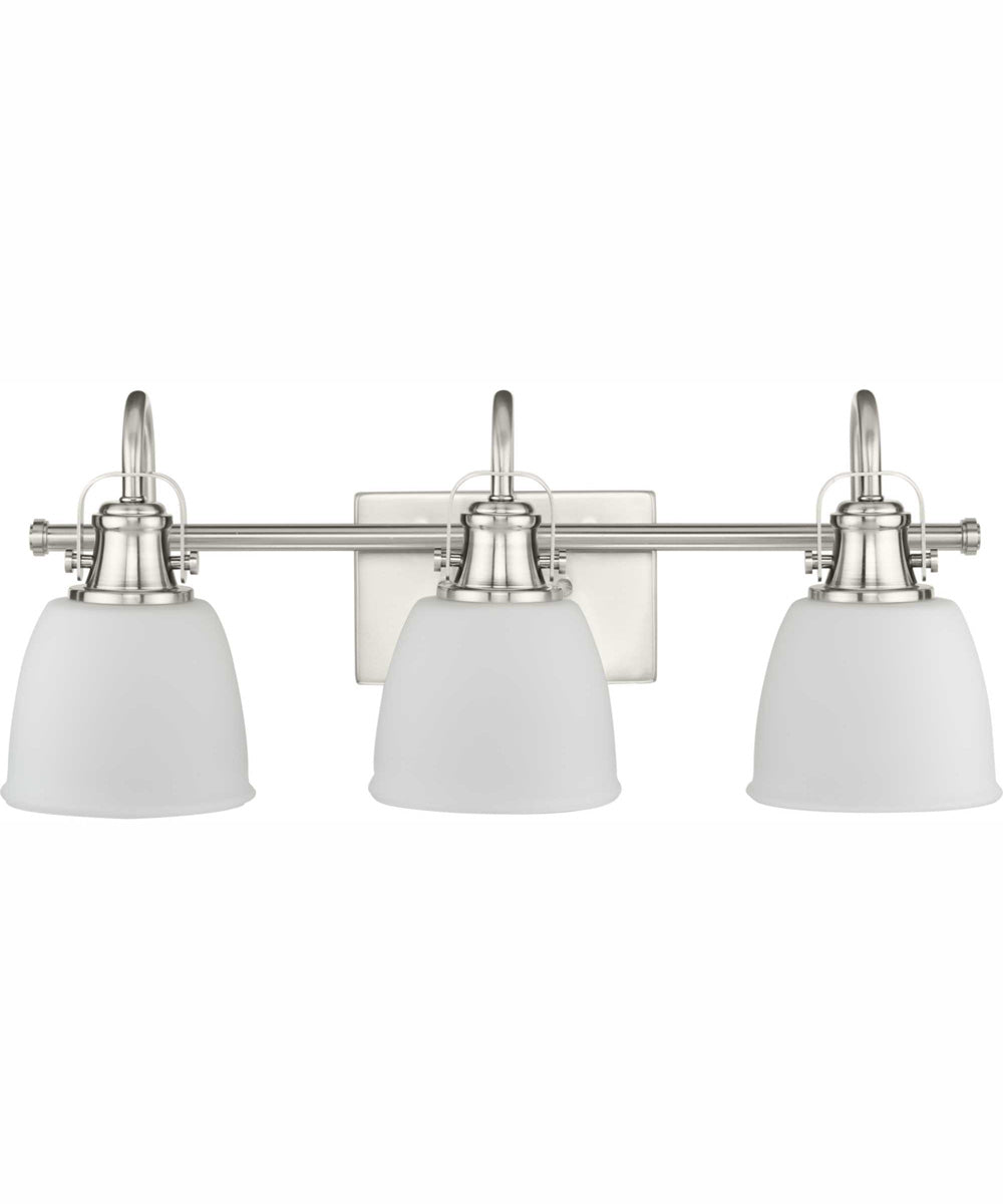 Preston 3-Light Coastal Bath Vanity Light Brushed Nickel