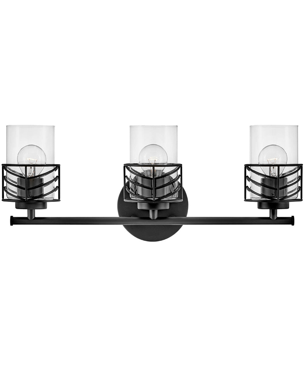 Della 3-Light Three Light Vanity in Black