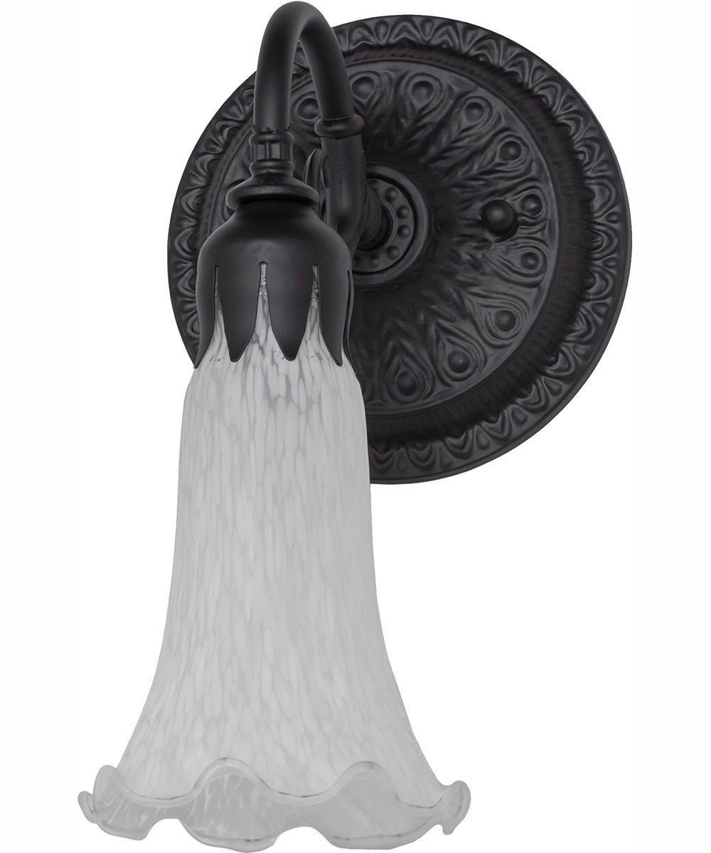 5.5" Wide White Tiffany Pond Lily Wall Sconce