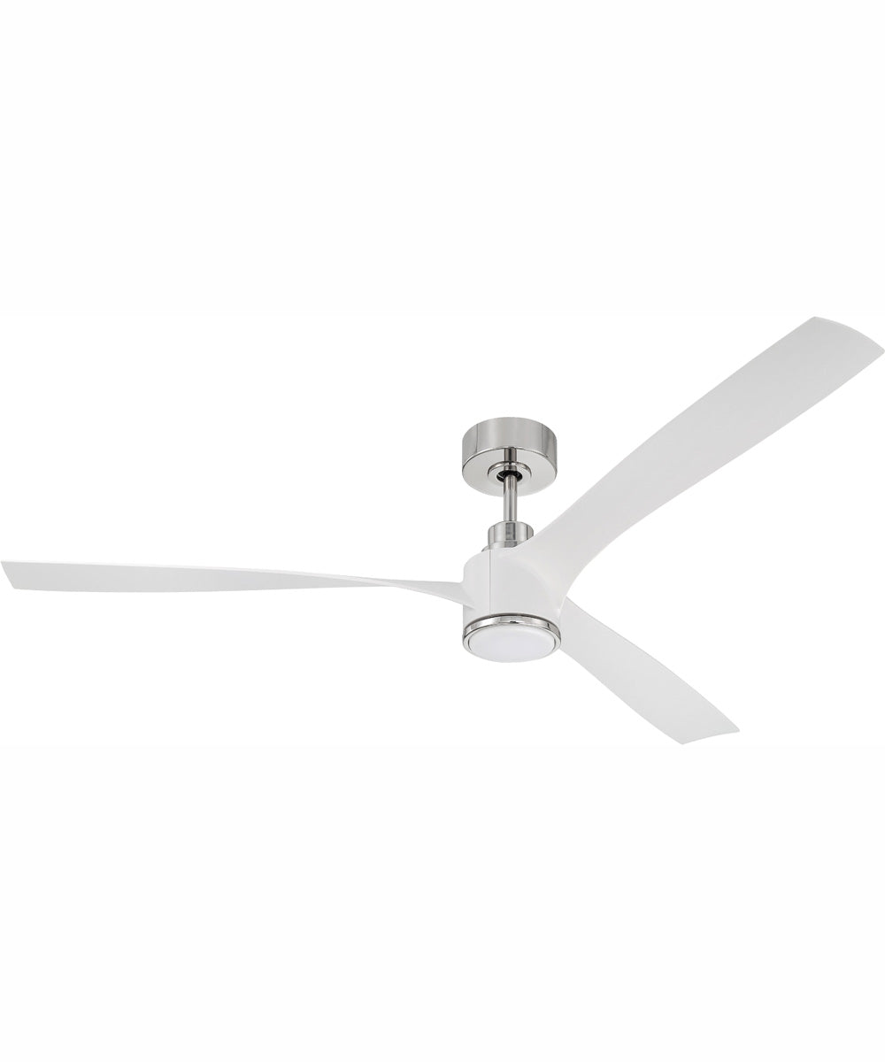 60" Phoebe 1-Light Indoor/Outdoor Ceiling Fan White / Polished Nickel