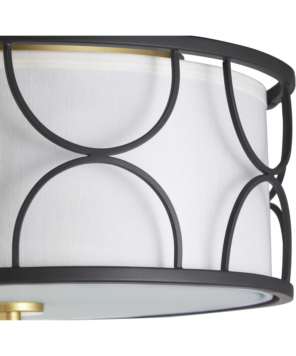 Landree 16" 3-Light Flush Mount Matte Black