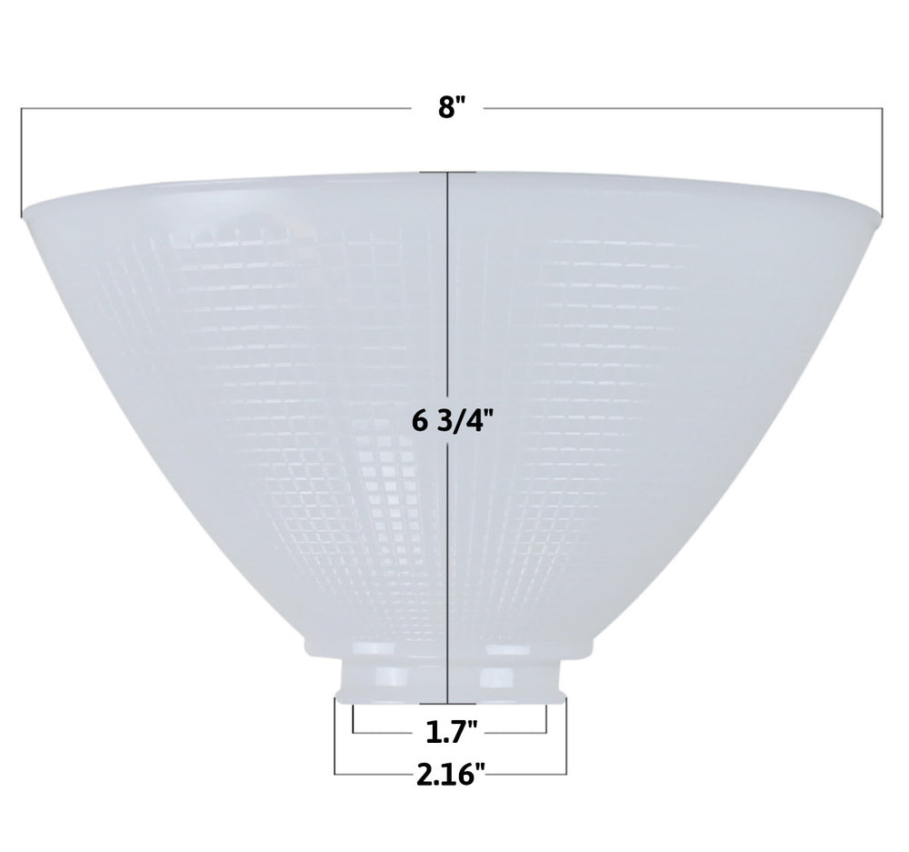 8"W x 6"H Reflector-Type IES Replacement Shade for Stiffel
