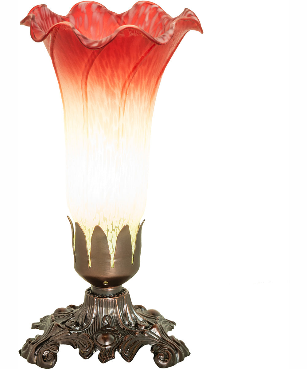 8" High Seafoam/Cranberry Victorian Accent Lamp