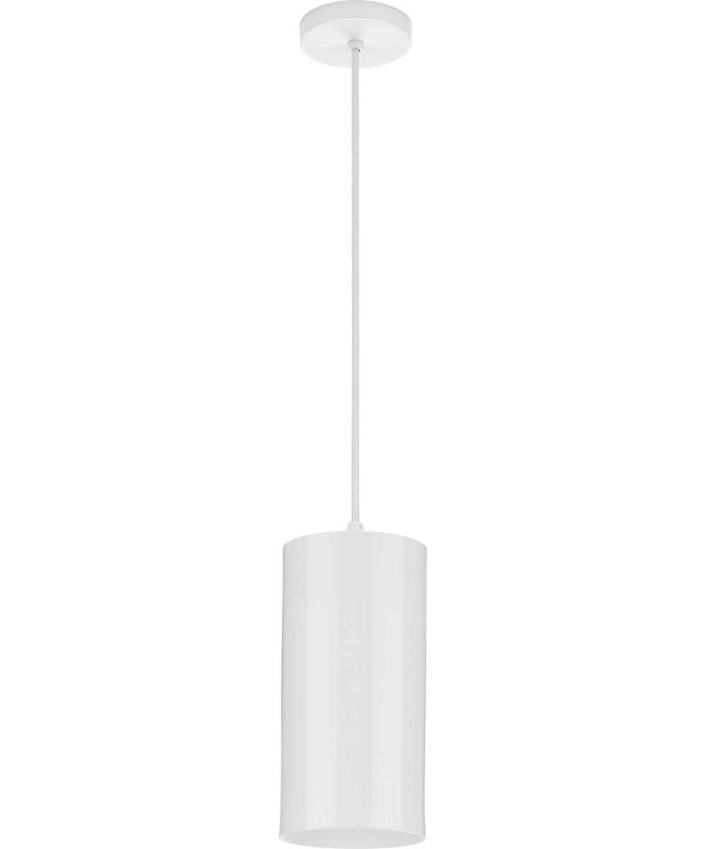 6"  Outdoor Aluminum Cylinder Cord-Mount Hanging Light White