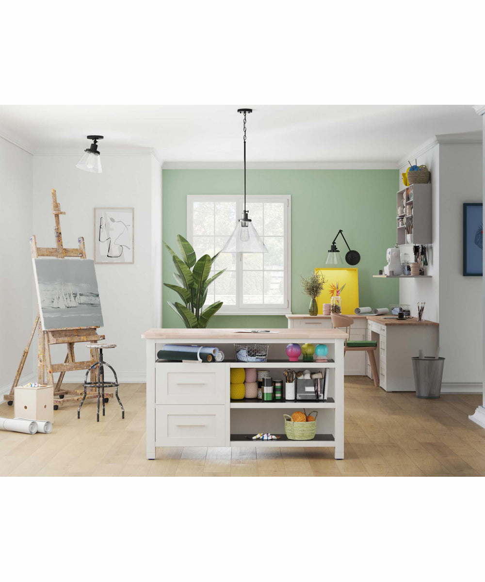 Hinton 1-Light Modern Farmhouse Pendant Matte Black