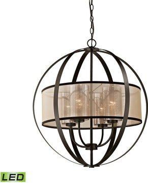 24"W Diffusion 4-Light LED Chandelier Oil Rubbed Bronze