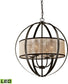 24"W Diffusion 4-Light LED Chandelier Oil Rubbed Bronze