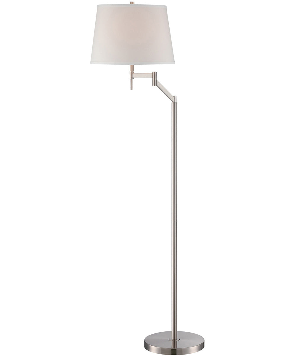 Eveleen 1-Light Floor Lamp Ps/White Fabric Shade