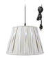 16"W 1-Light Plug In Swag Pendant Lamp Biege/Off-White Shade