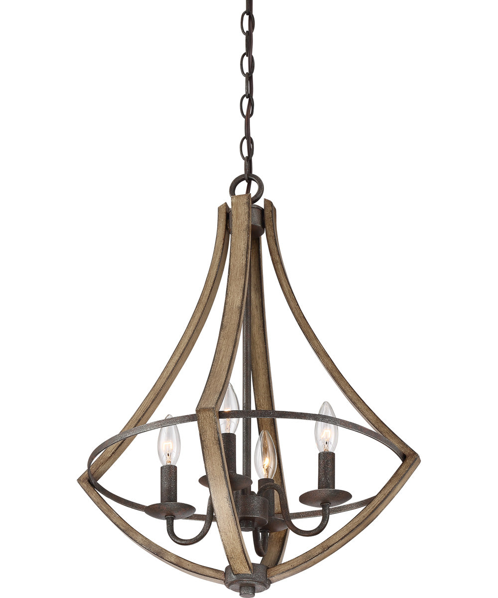 Shire 4-light Chandelier Rustic Black