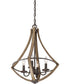 Shire 4-light Chandelier Rustic Black