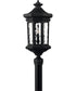 Raley 4-Light Large Outdoor Post Top or Pier Mount Lantern 12v in Museum Black