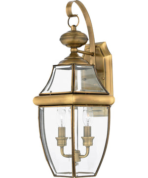 Newbury Large 2-light Outdoor Wall Light Antique Brass