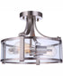 Elliot 3-Light Semi Flush Brushed Polished Nickel