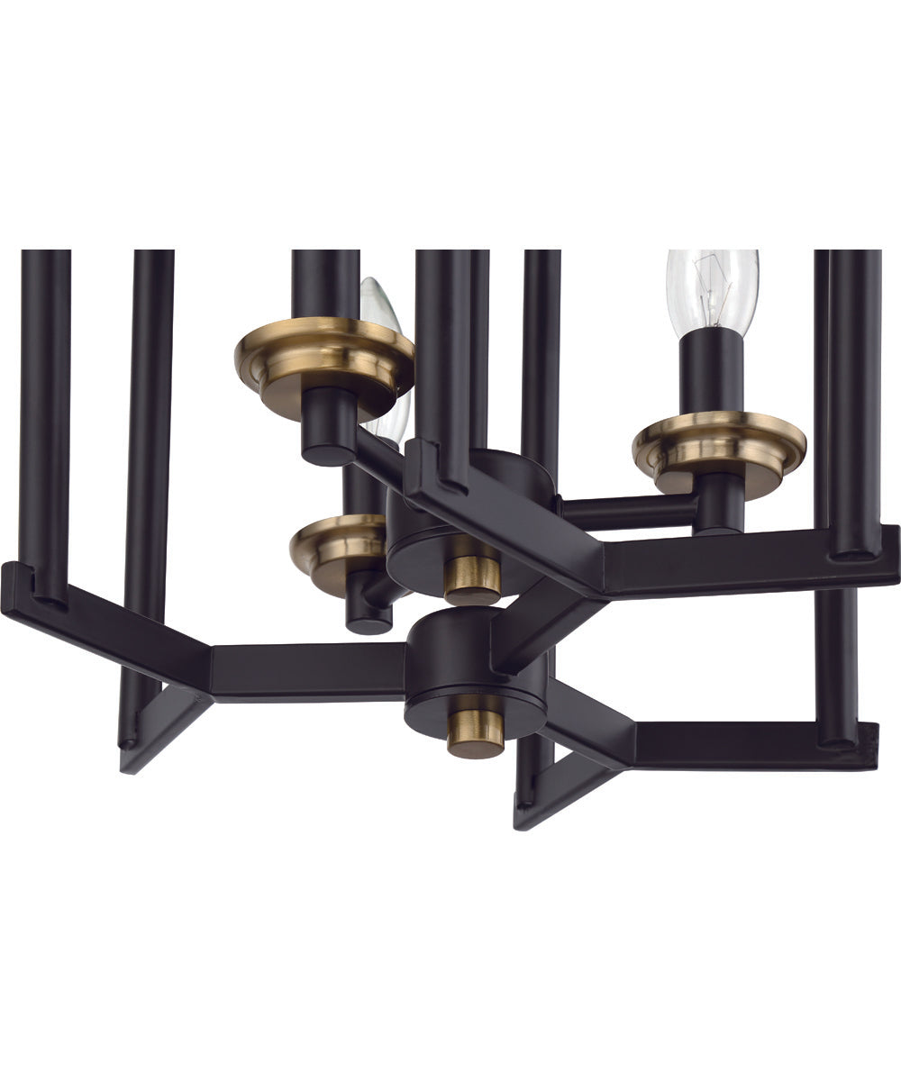 Avante Grand 3-Light Convertible Semi Flush Flat Black/Satin Brass