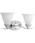 Trinity 2-Light Etched Glass Traditional Bath Vanity Light Polished Chrome