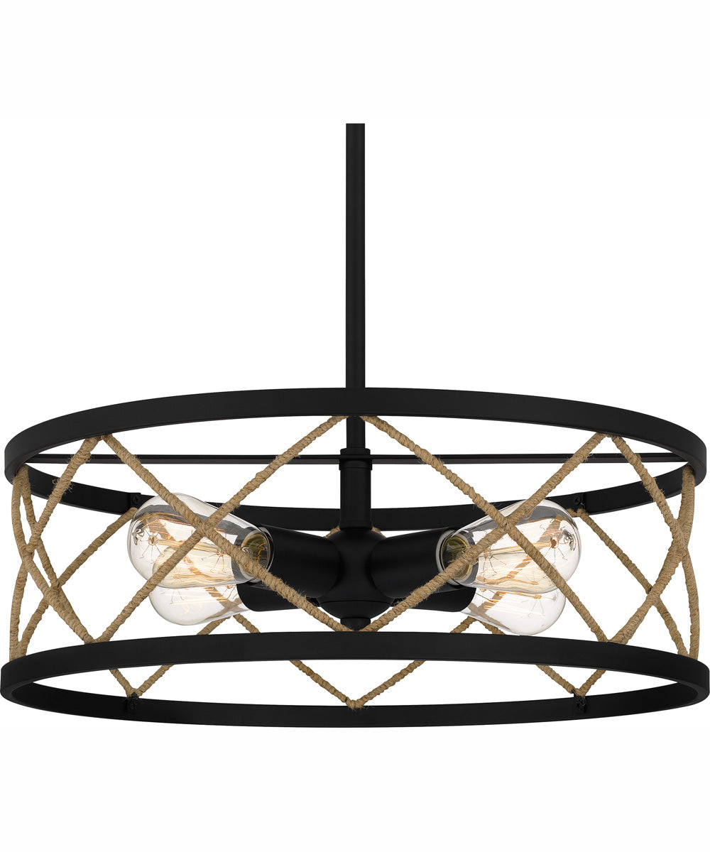 Quoizel Pendant Large 4-light Pendant Matte Black