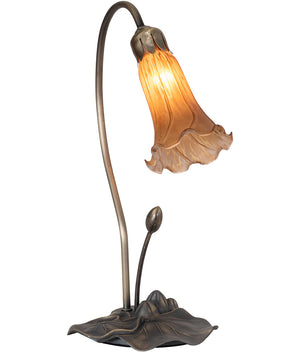 16" High Amber Pond Lily Accent Lamp