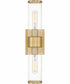 Quoizel Wood Small 2-light Wall Sconce Aged Brass