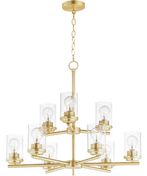 Corona 9-Light Chandelier Satin Brass
