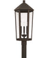 Ellsworth 3-Light Outdoor Post Mount In Oiled Bronze With Clear Glass
