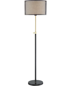 Elena 1-Light Floor Lamp Coffee/Metal Net Shade/Inner Fabric