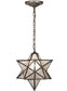 12"W Moravian Star Clear Seeded Pendant