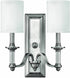 16"W Sussex 2-Light Wall Sconce Brushed Nickel