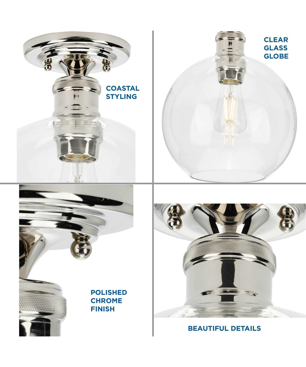 Hansford 1-Light 10" Flush Mount Polished Nickel