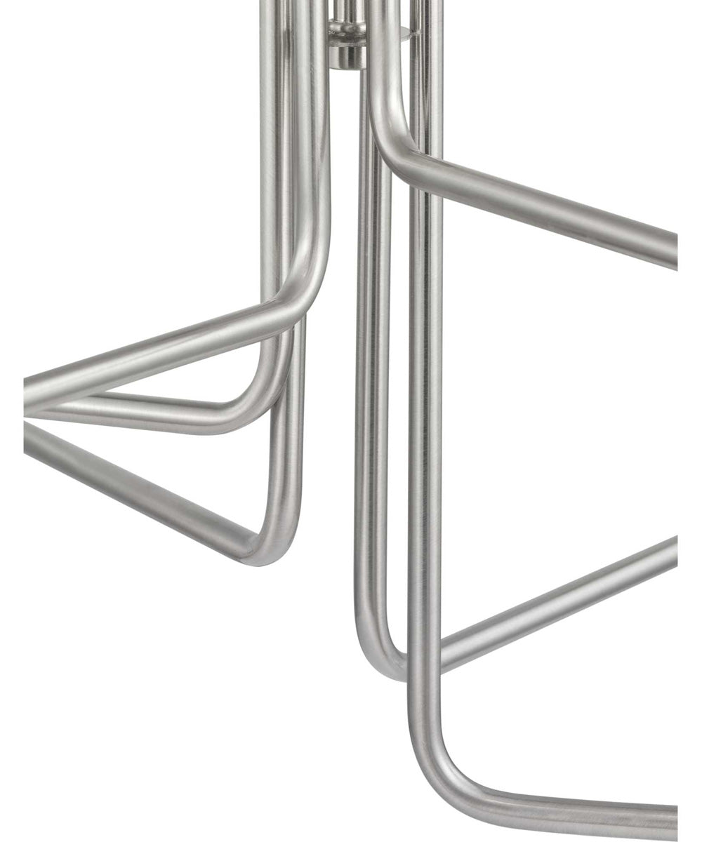 Rainey 6-Light Clear Fluted Ribbed Glass Modern Chandelier Light Brushed Nickel