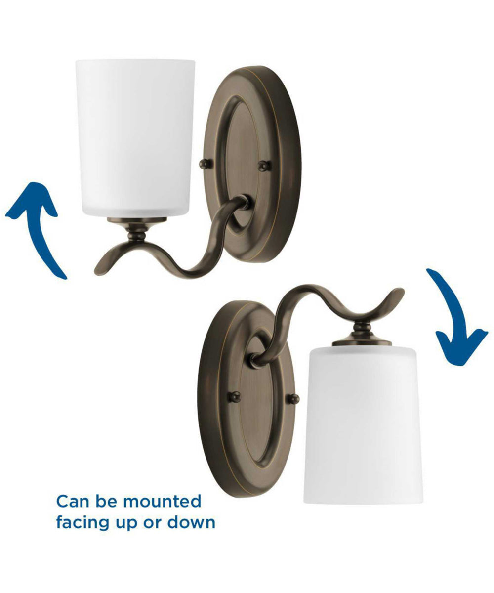 Inspire 1-Light Etched Glass Traditional Bath Vanity Light Antique Bronze