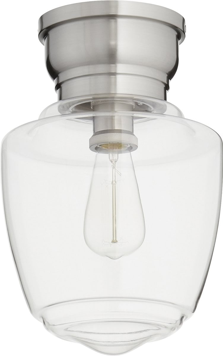 9"W 1-light Ceiling Flush Mount Satin Nickel