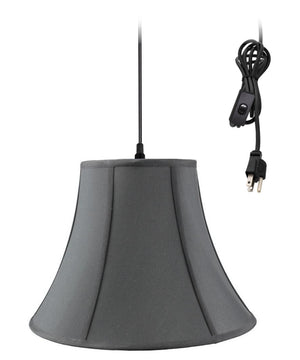 16"W Swag Pendant Plug-In One Light Black/Gold Shade