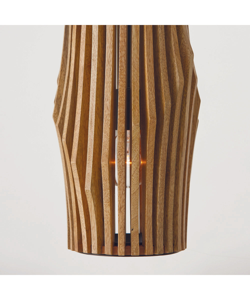 Archer 1-Light Pendant Light Wood and Matte Black