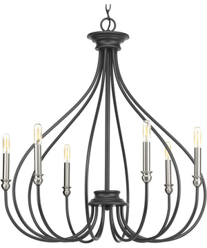 Whisp 6-Light Farmhouse Chandelier Light Graphite